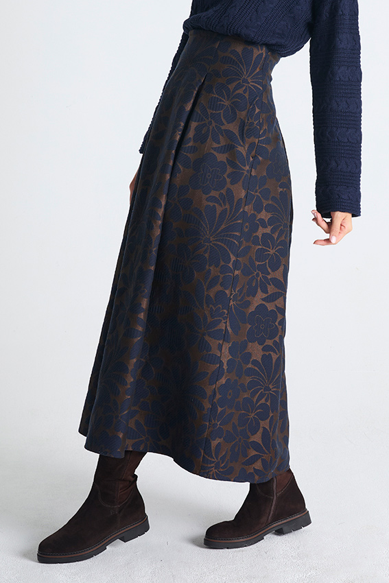 DINAN rok in marine met brons