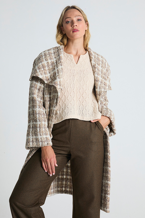 REZE mantal beige - wolwit
