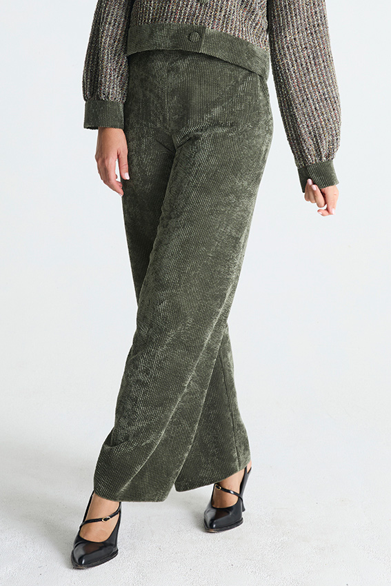 BOTA pantalon in kaki ribfluweel